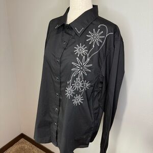 Black Embroidered Shirt